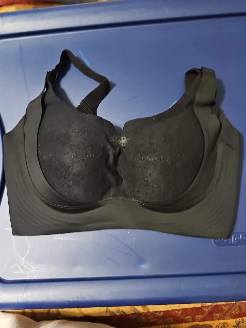 Black Lace-Detail Full Coverage Comfort Bra